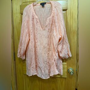 Living Doll orange Relaxed 3/4 sleeve size 3x Tunic